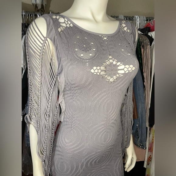 Dress Cage Sleeve Stretch Dress By Poof!  MUST SEE 💕 Unique Flattering Dress - Picture 2 of 12